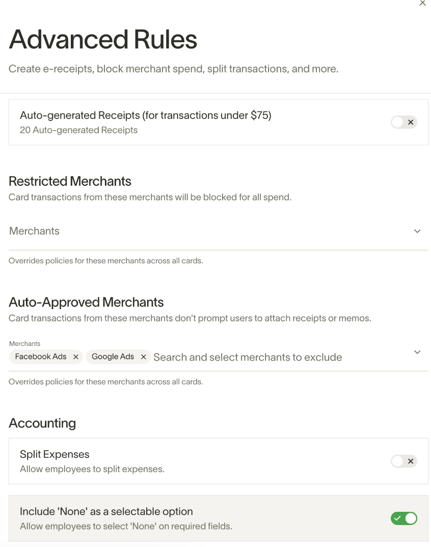 Setting to allow None as a selectable option for employees