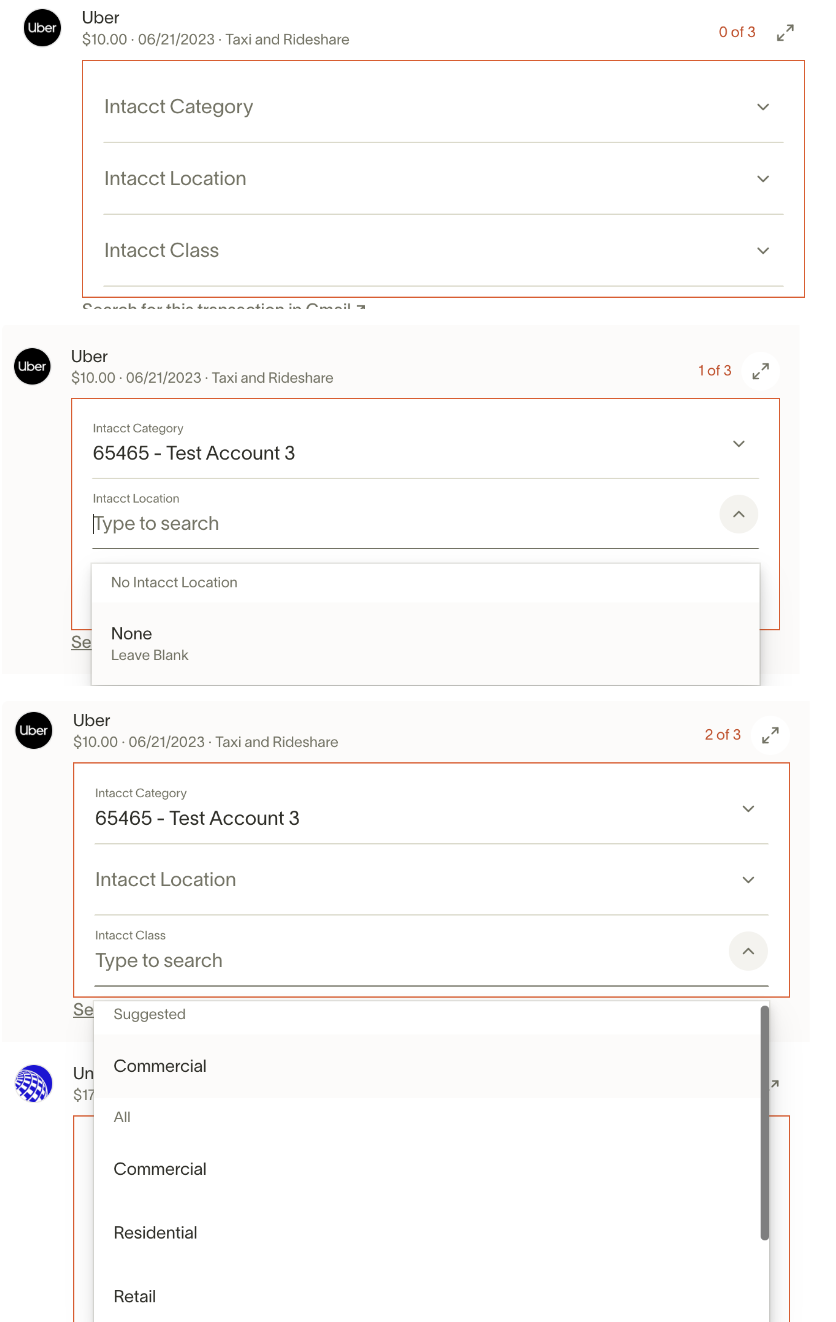 Cardholder view showing Class field when Test Account is selected