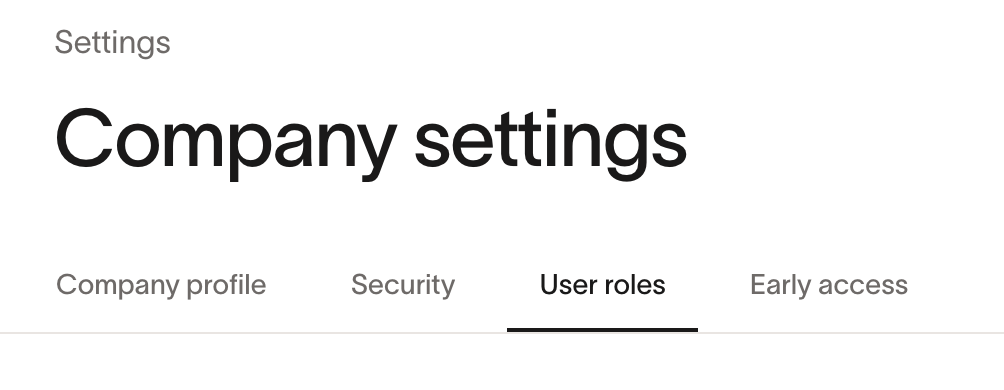 User roles tab under Company Settings