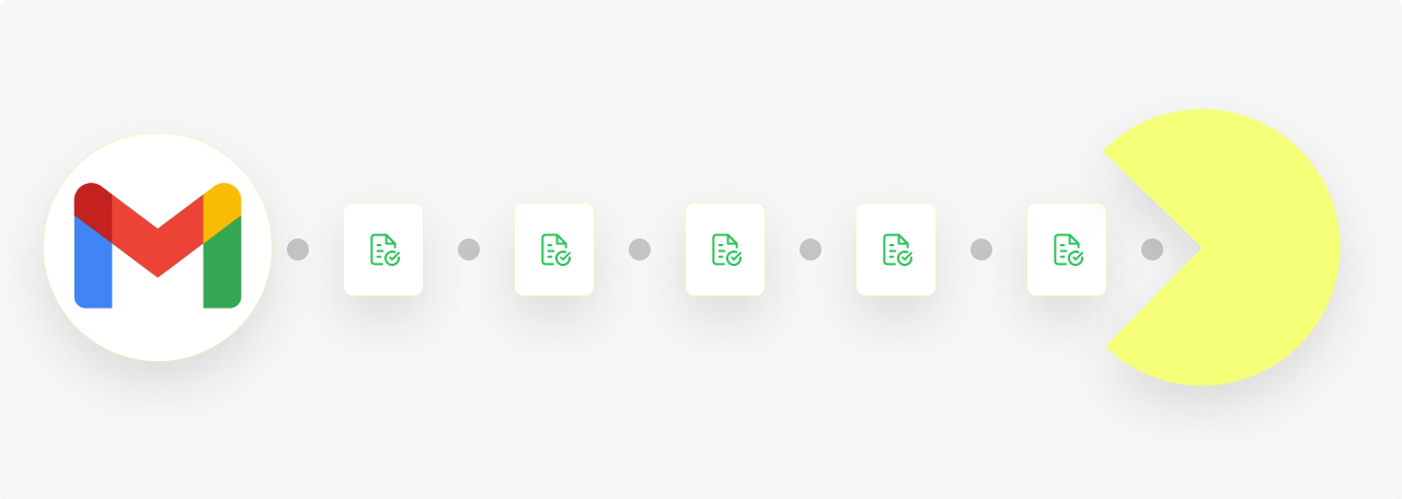 Gmail integration graphic showing automatic receipt capture from email to Ramp