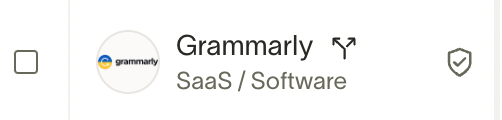 Grammarly transaction on the accounting dashboard showing a split indicator